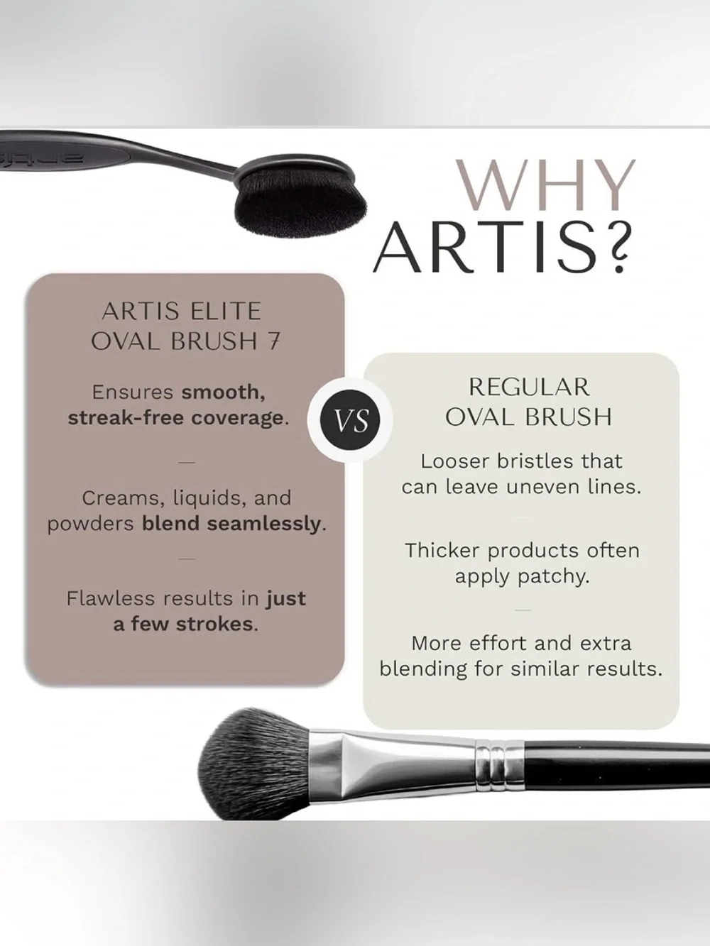 artis Elite Collection Oval 7 Makeup Brush - Black Finish